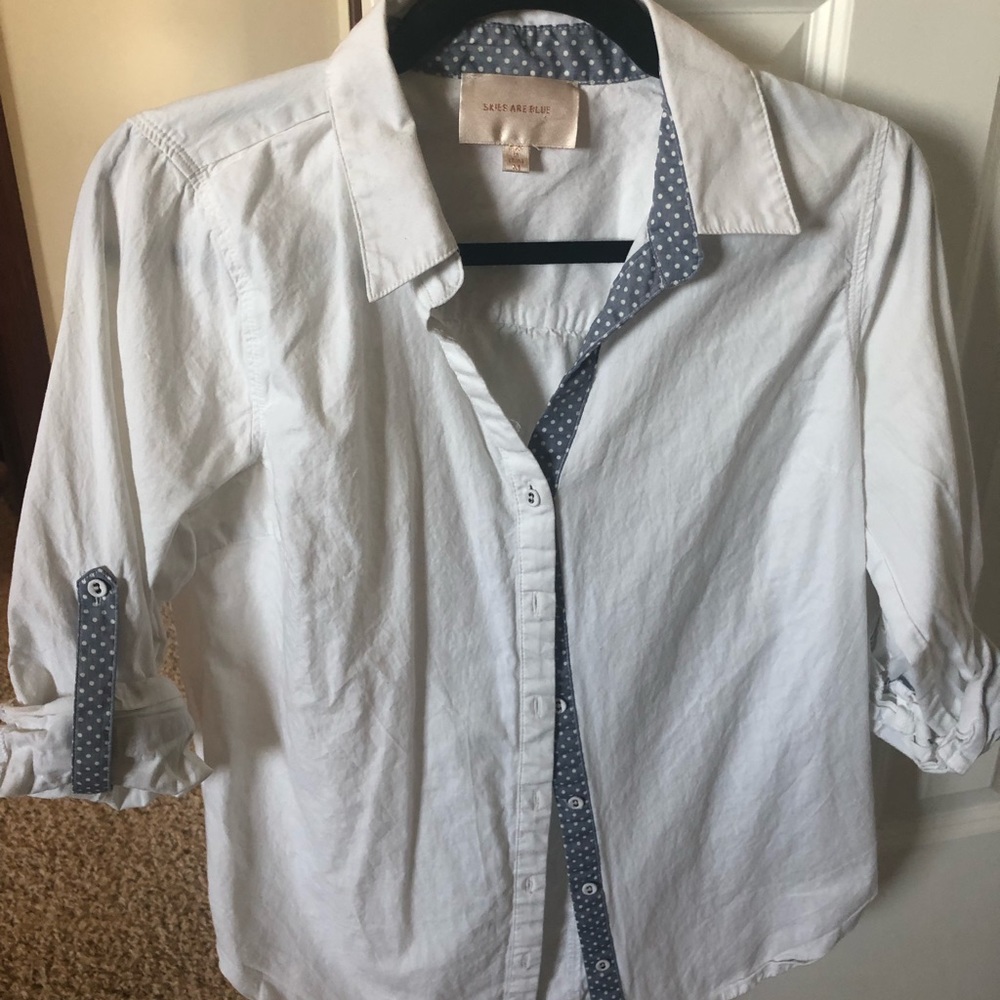 White button down blouse